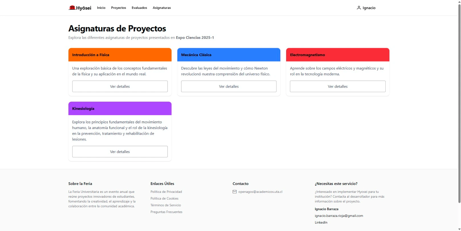 Hyōsei – Academic Evaluation Platform screenshot 2